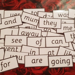 Receptieklaswoorden - 45 eerste woorden in een set- hoge frequentie- klanken- receptieklas- school- thuisonderwijs- flashcards- lezen en schrijven