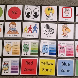 SEN: visueel, beeld, afbeelding, communicatiekaarten, non-verbaal, autisme, lanyard, ADHD, gedrag, school, kleuterschool, thuis, zout, lesgeven