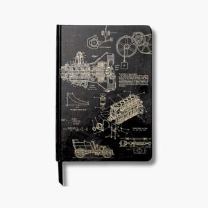 Mechanical Engineering A5 Hardcover Notebook, Science Gift, Science Teacher Gift, Engineer Gift, Student Gift