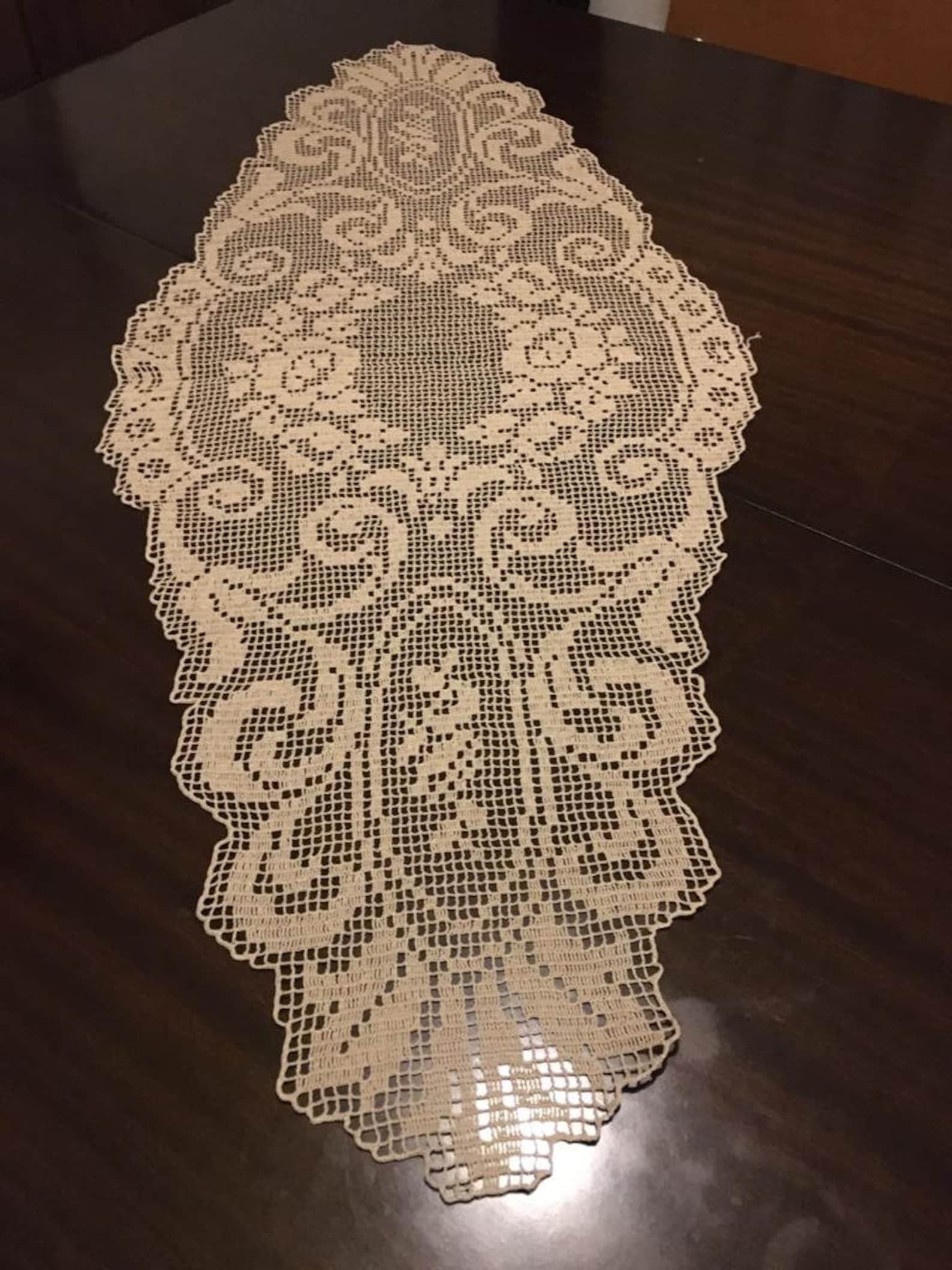 Lace Tablecloth, Cotton, 45x110 Cm, Vintage, Antique, Lace, French Lace Etsy