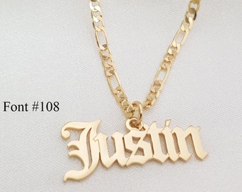Name Necklace With 15 Font Styles • Customize Nameplate Necklace • Personalized Necklace With Name, Mens/Womens Name Necklace • Gift for Her