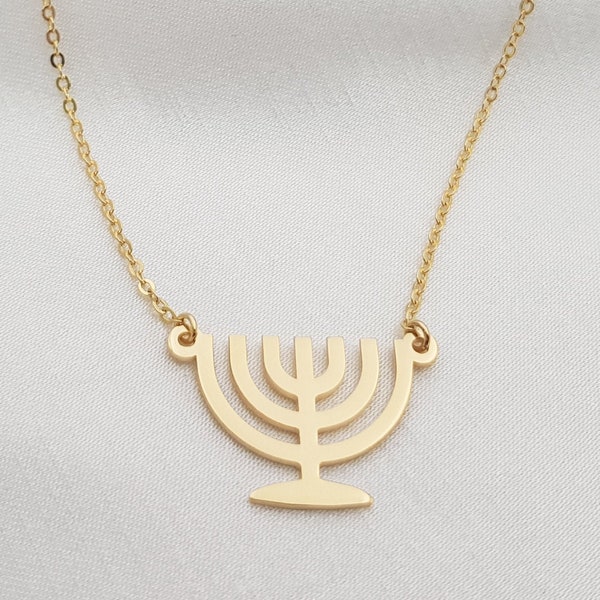 Menorah Necklace • Jewish Jewelry • Menora Pendant •Hebrew Israelite Symbol • 7 Branch Menorah Charm • Torah Judaica Messianic Israel Symbol