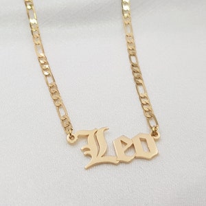 Leo Necklace • Leo Script Necklace • Leo Zodiac Necklace • Leo Sign Gift • Leo Name Necklace • Leo Old English Necklace • Leo Gift Jewelry