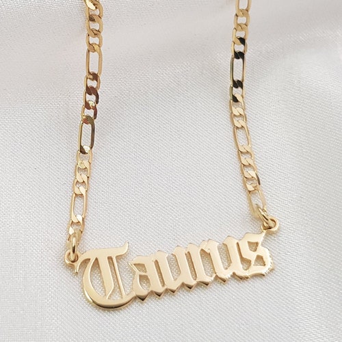 Taurus Necklace Taurus Script Necklace 