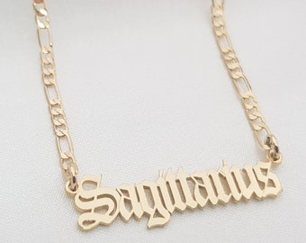 Sagittarius Necklace • Sagittarius Script Necklace • Sagittarius Zodiac Sign Necklace Gift • Sagittarius Old English Name Necklace Gift