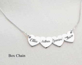 Customized Family Necklace • Necklace With Kid Names • Mother Necklace With Kids Names • Personalized Heart Necklace For Mom• Mother Gift