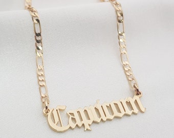 Capricorn Necklace • Capricorn Script Necklace • Capricorn Zodiac Sign Necklace Gift • Capricorn Name Necklace • Capricorn Old English Gift