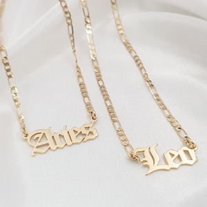 Zodiac Script Necklace • Astrology Necklace • Pisces, Aries, Taurus, Gemini, Cancer, Leo, Virgo, Libra, Scorpio, Sagittarius, Capricorn