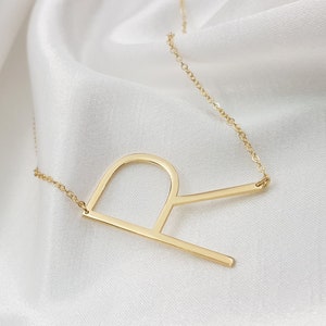 Tilted initial necklace best sale