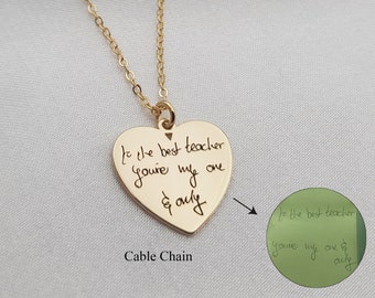 Personalized Gifts For Mom • Custom Handwriting Necklace • Signature Necklace • Engraved Handwriting Necklace • Mother's Day Jewelry Gift