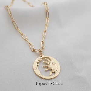 Moon And Sun Necklace,  Day/Night Pendant, Sun Moon Necklace, Moon and Sun Pendant, Celestial Jewelry, Astronomy Jewelry, Cosmic Necklace