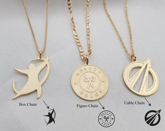 Custom Logo Necklace • Logo Necklace Charm • Company Logo Gifts • Business Logo Necklace • Corporate Gifts With Logo • Your Brand Necklace