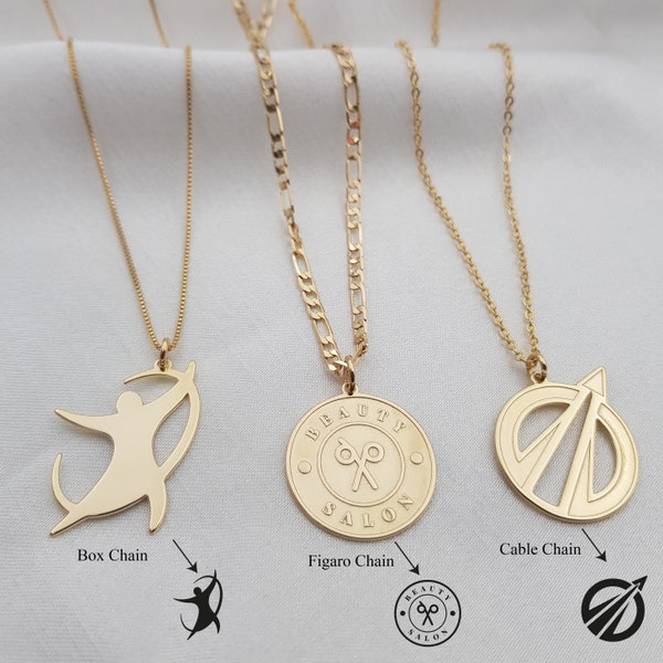 Custom Logo Necklace • Logo Necklace Charm • Company Logo Gifts • Business Logo Necklace • Corporate Gifts With Logo • Your Brand Necklace