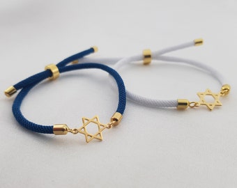 Magen David Cord Bracelet • Customized Magen David Bracelet • Star Of David Bracelet • Jewish Gift • Kabbalah Jewelry • Bar Mitzvah Gift