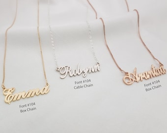 Name Necklace • Customized Name Plate Necklace • Cursive Font Name Necklace • 15 Font Styles • Personalized Name Jewelry • Custom Gift