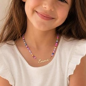 Name Necklace For Girls • Little Girl Name Necklace • Name Jewelry For Kids • Kids Jewelry Personalized • Children Nameplate Necklace Gift