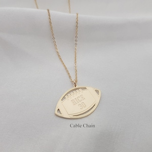 Personalized American Football Necklace • Football Number Necklace • Football Name Plate • Football Coach Gift • Football Player Charm Gift
