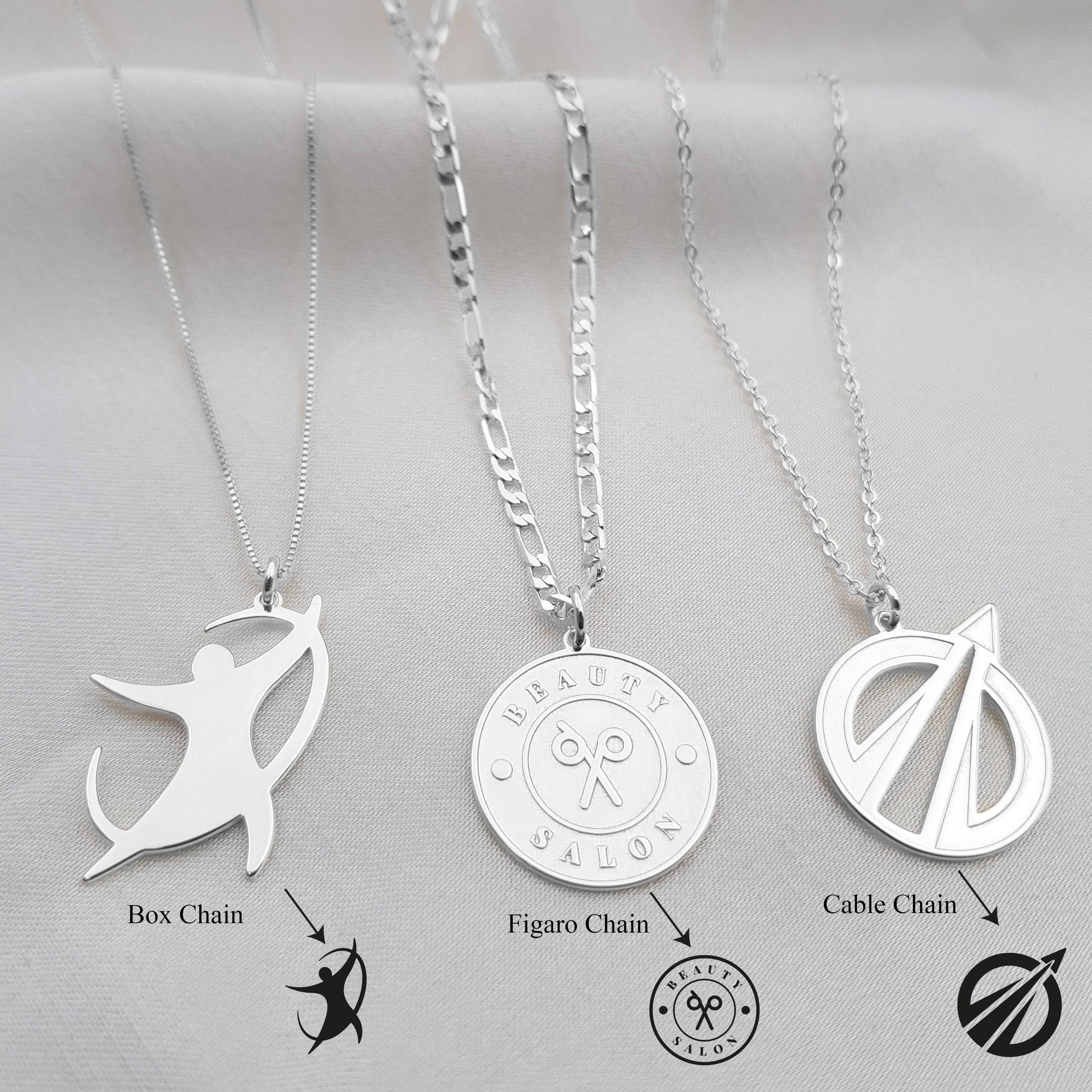 Custom Logo Necklace • Logo Necklace Charm • Company Logo Gifts 