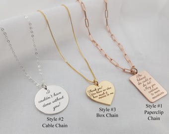 Halskette mit persönlicher Nachricht • Personalisierte Zitate Halskette • Halskette mit Gravur • Text Halskette • Inspirierendes Zitat • Geschenk für sie