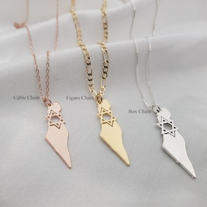 Israel Map Davidstern-Halskette, Israel Map Magen David Halskette, Stand mit Israel-Halskette, Unterstützung Israel-Halskette, nie wieder Halskette