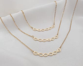 Three Sisters Necklace Infinity Shape Set of 3, Big Sis Lil Sis Necklace, Gift From Mother to Daughters, Best Friends Necklace Set, Gift Her