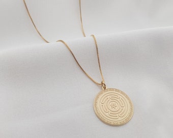 Hekates Magic Necklace, Hekate Magic Strophalos Necklace, Hekate Pendnat, Wheel of Hekate Necklace, Necromancy Wheel Necklace, Maze Necklace