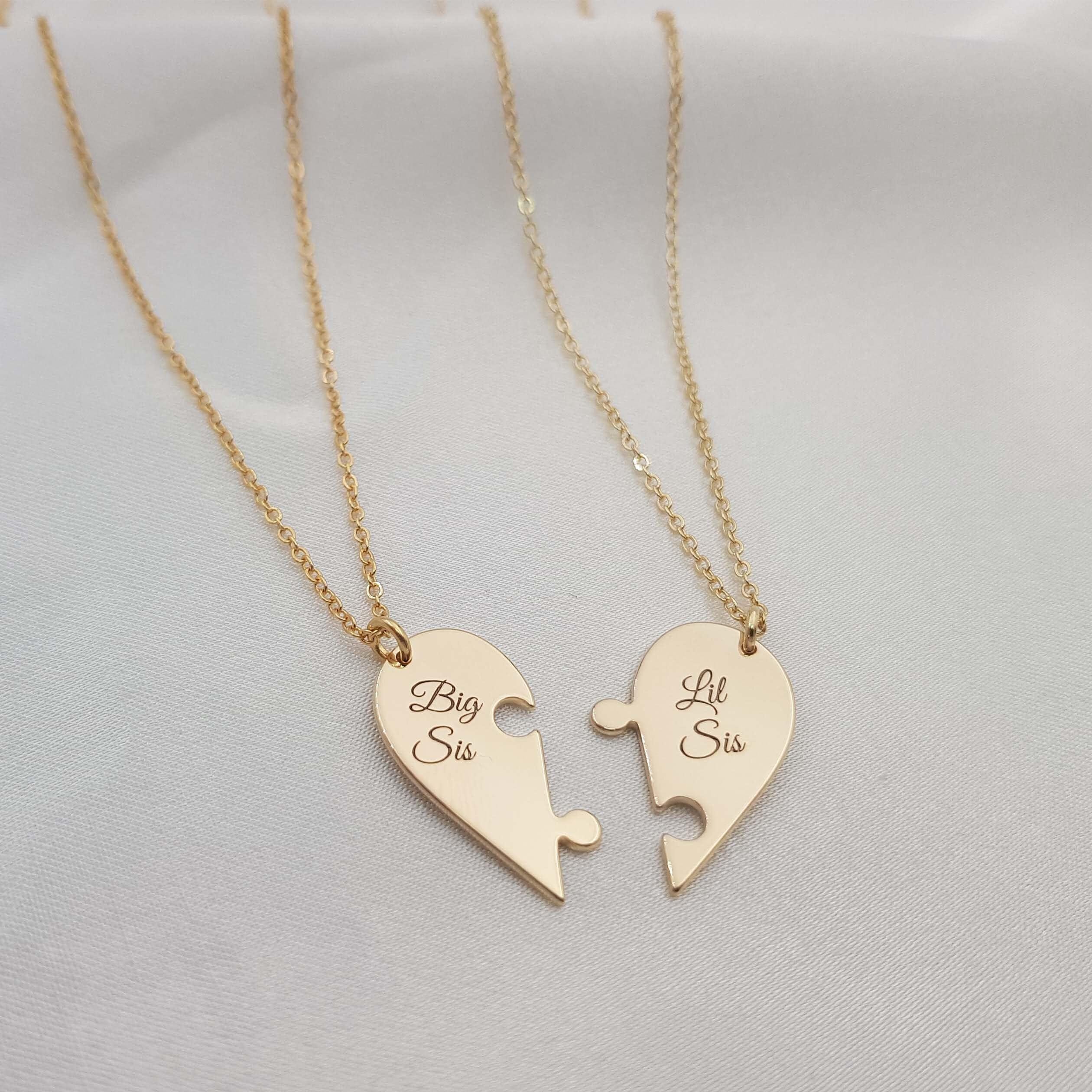 ZAHSY Collares De Hermana Pequeña Big Middle Para 3 Hermanas, Regalos De Cumpleaños Y Navidad, Collares A Juego Para Hermanas