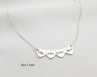 Customized Family Necklace • Necklace With Kid Names • Mother Necklace With Kids Names • Personalized Heart Necklace For Mom• Mother Gift