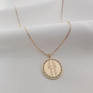Hestia Symbol Necklace, Goddess of the Hearth, Hestia Hearth Amulet, Thai Amulet Jewelry, Pagan Jewelry, Hestia Necklace, Hestia Pendnat