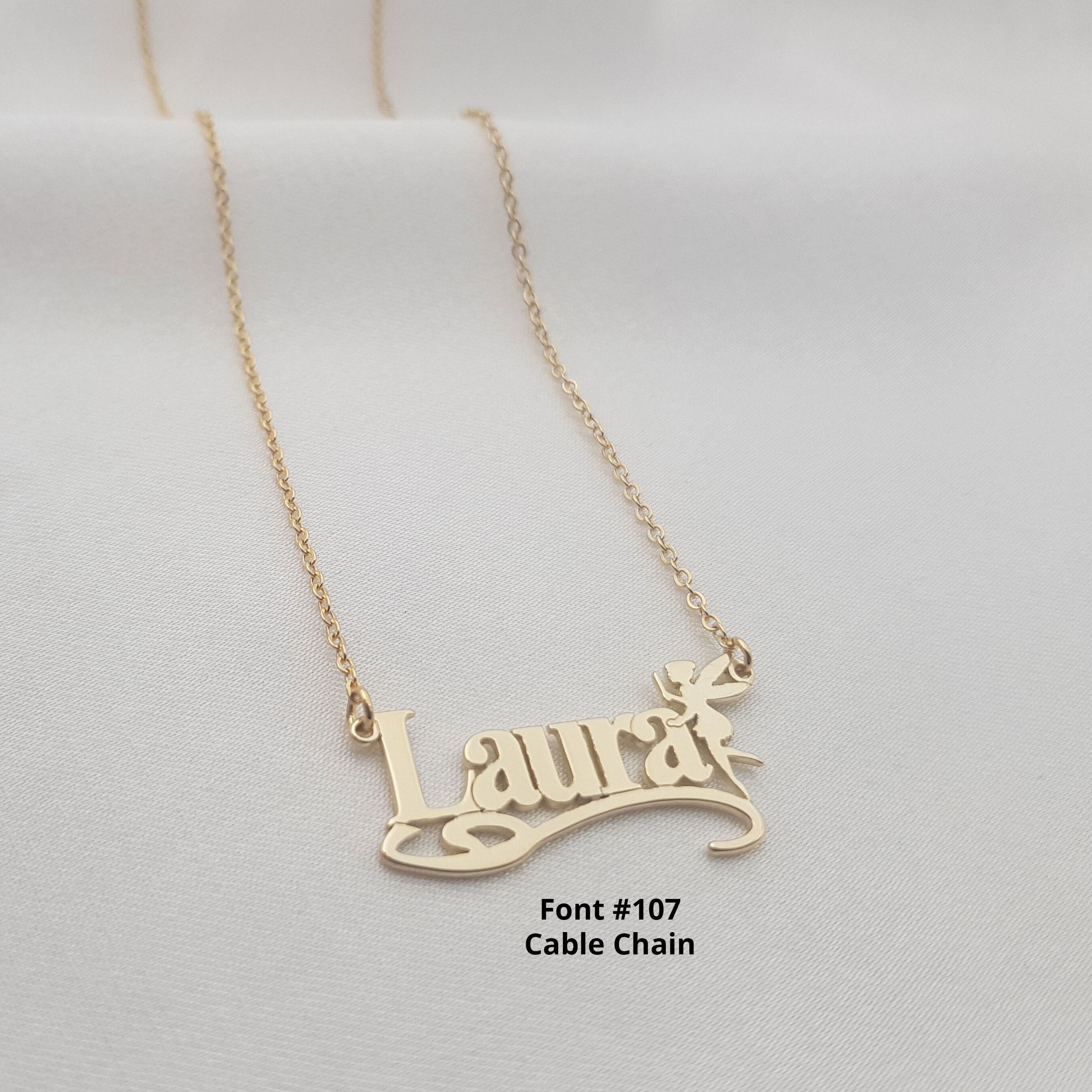 Name Necklace With Fairy Name Necklace for Girls Little Girl