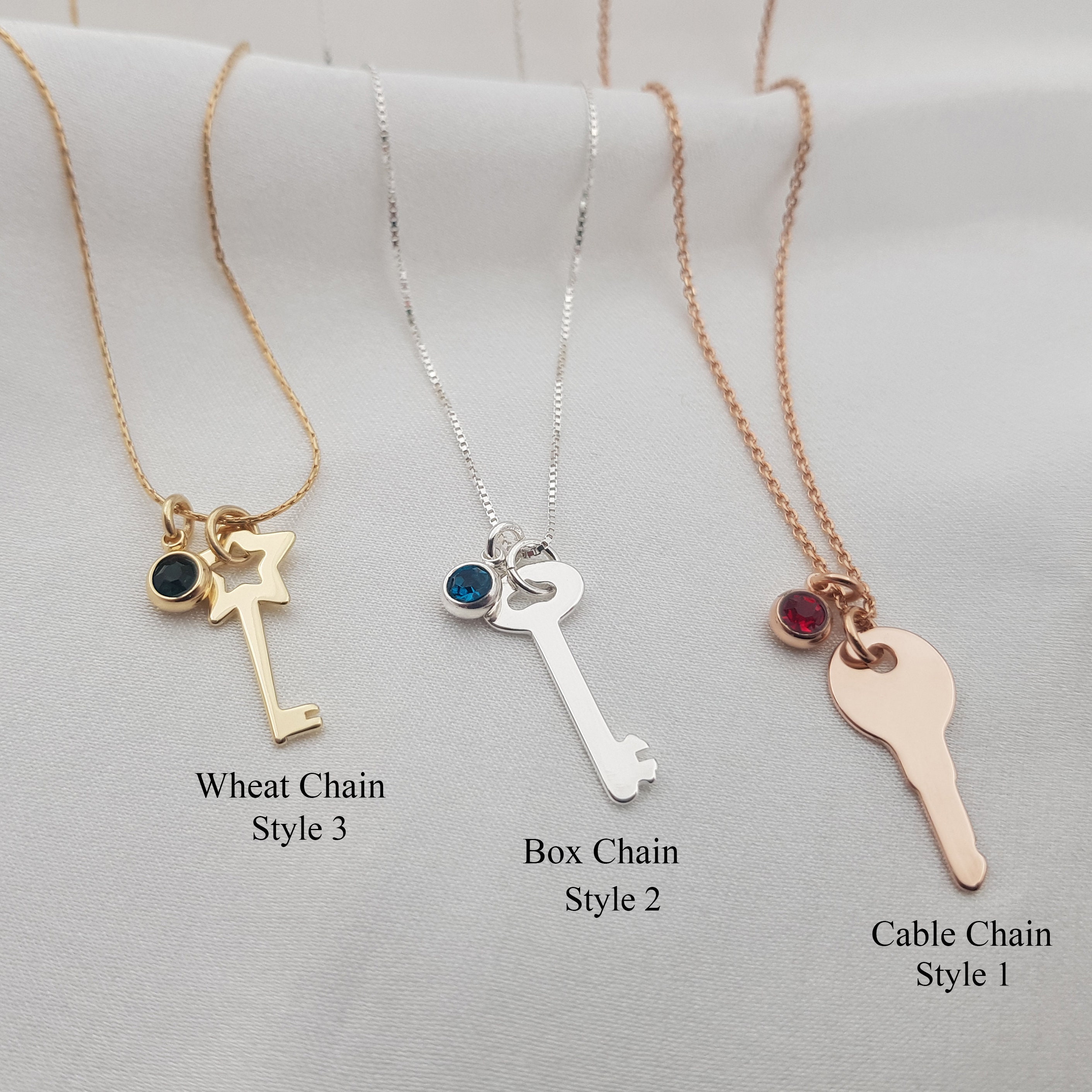 Key Necklace With Birthstone Birthstone Key Necklace Key Pendant Necklace Dainty Key Jewelry Confidence is Key Necklace unique Gift Etsy