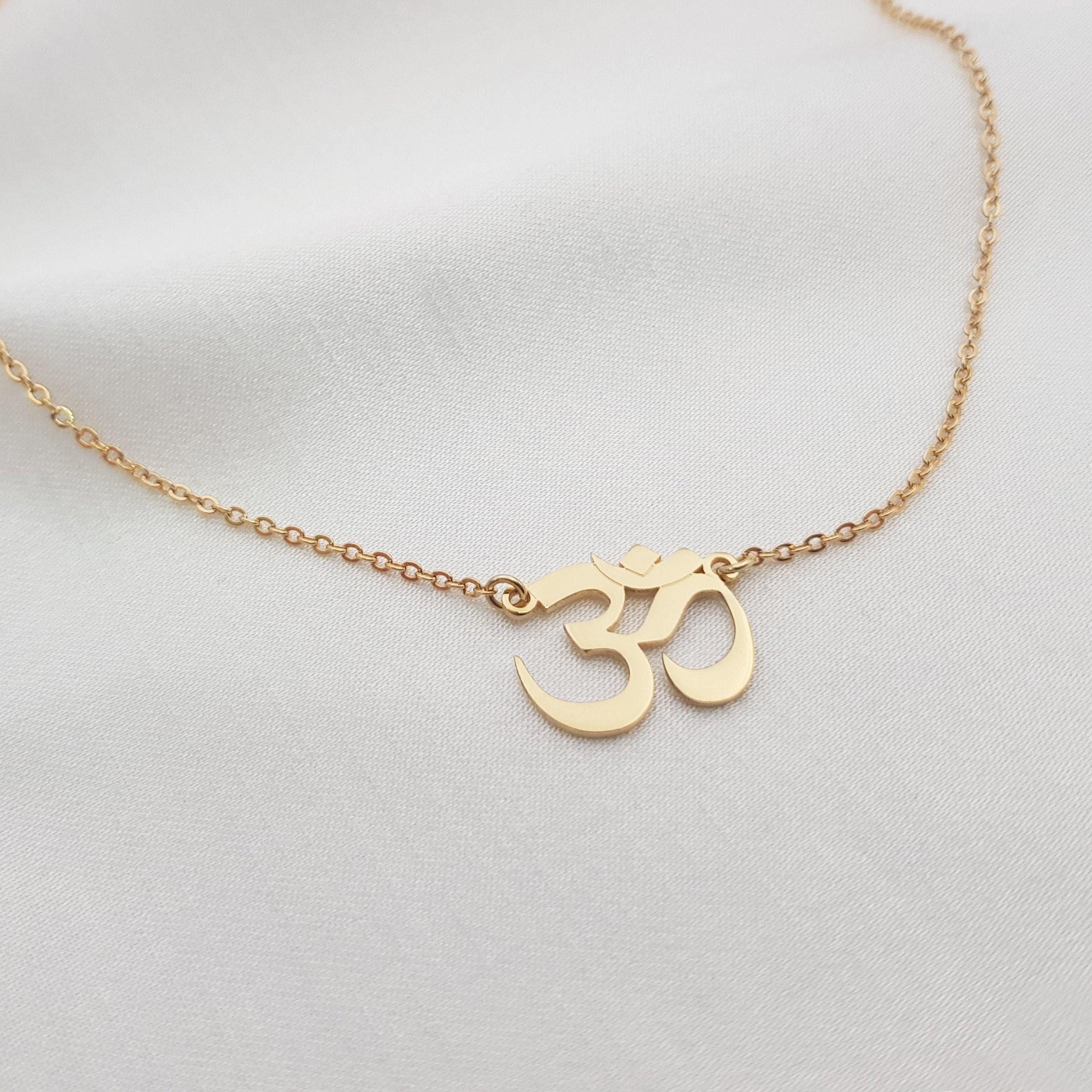 EUEAVAN Yoga Lotus & Aum Om Symbol Necklace & Earrings Set - Spiritual Jewelry Gift