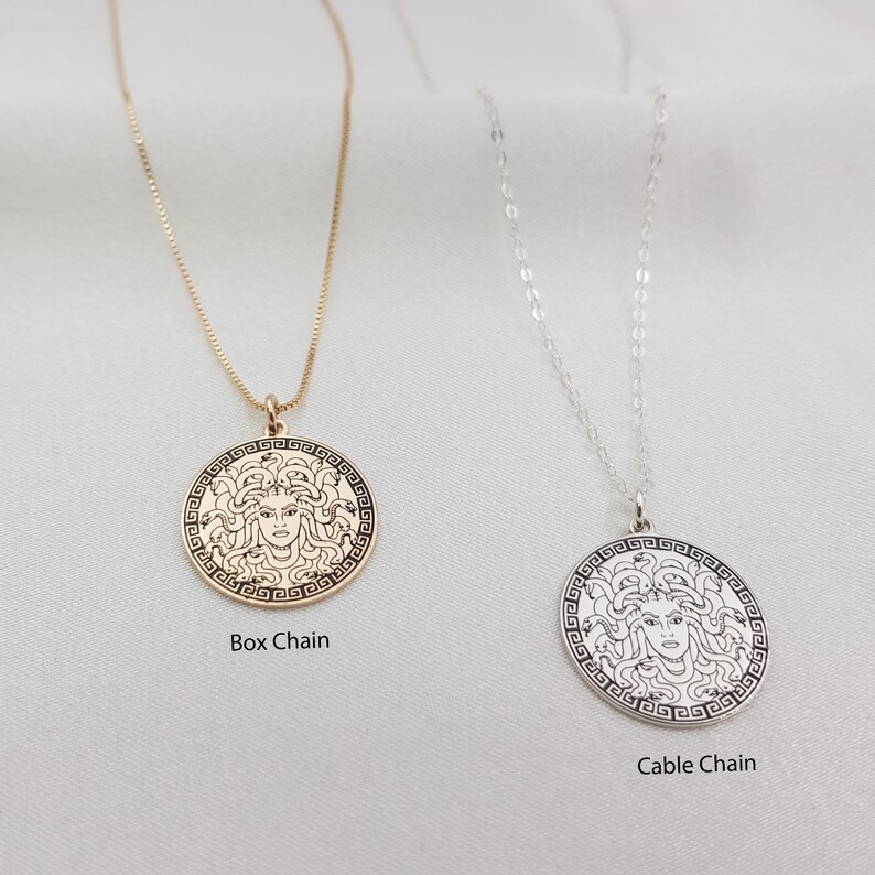 Medusa Necklace Greek Mythology Jewelry Medusa Coin Etsy
