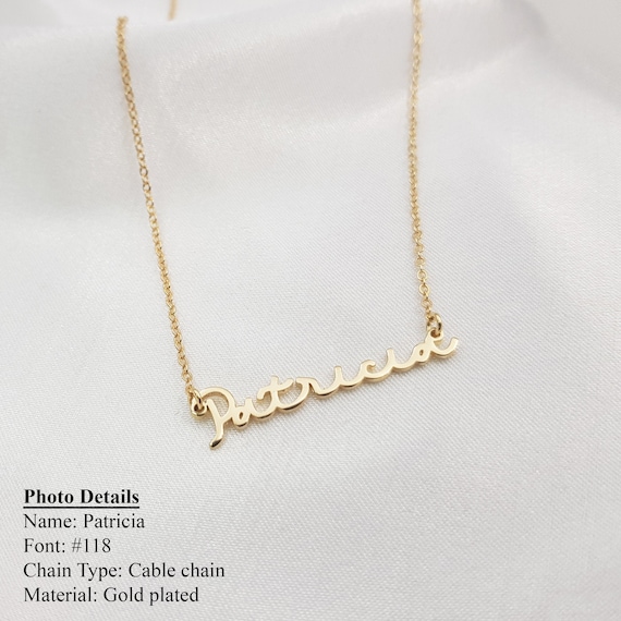 TinyName Custom Name Necklace Personalized 18K Gold Plated Nameplate  Customized Jewelry Gift for Women