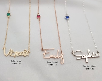 Personalized Name Necklace With Birthstone Children Name Necklace