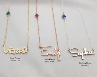 Personalized Name Necklace With Birthstone • Children Name Necklace • Name Necklace For Girls • Kids Jewelry • Little Girl Birthday Gift