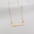Carrie Font Name Necklace, Personalized Carrie Style Nameplate, Customized Your Name with 14K Solid Gold or Gold Plated, Cursive Name