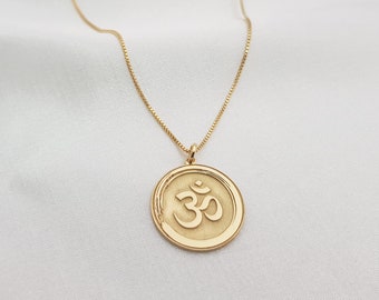 Gold Om Pendant - Etsy Australia