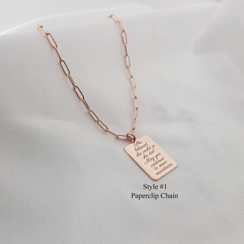 Collier message personnel • Collier citations personnalisées • Collier gravure personnalisée • Collier texte • Citation inspirante • Cadeau pour elle image 8