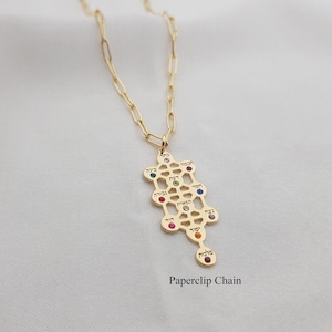 Collana con albero della Kabbalah e pietre, albero della vita della Kabbalah, collana con dieci Sephiroth, ciondolo cabalistico, regali ebraici, gioielli mistici