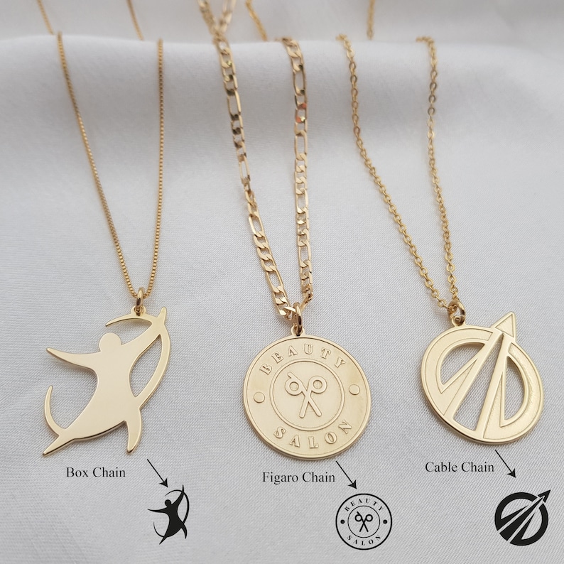Custom Logo Necklace Logo Necklace Charm Company Logo Gifts Business Logo Necklace Corporate Gifts With Logo Your Brand Necklace image 1