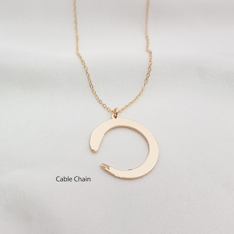 Enso Halsband • Enso Hänge • Zen Halsband • Zen Cirkel Halsband • Buddhistiskt Halsband Guld • Yoga Smycken • Enso Symbol Smycken • Yogagåvor bild 2