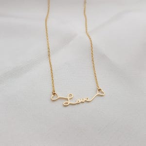 Collar de amor • Collar de amor para mujer • Collar de palabra de amor • Collar de amor de plata • Collar de amor de oro • Collar con colgante de amor • Regalo de amor