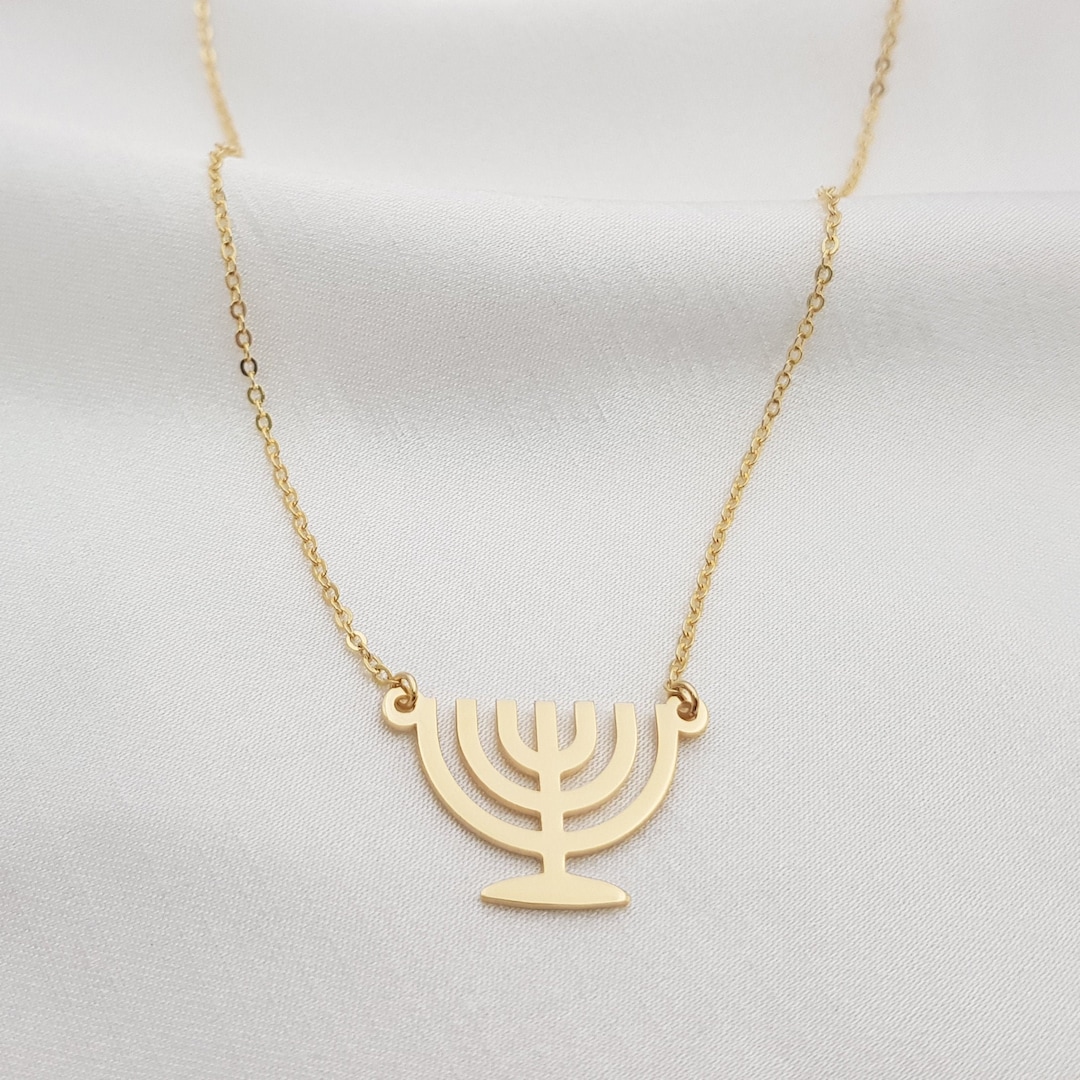 Menorah Necklace Jewish Jewelry Menora Pendant hebrew Israelite Symbol