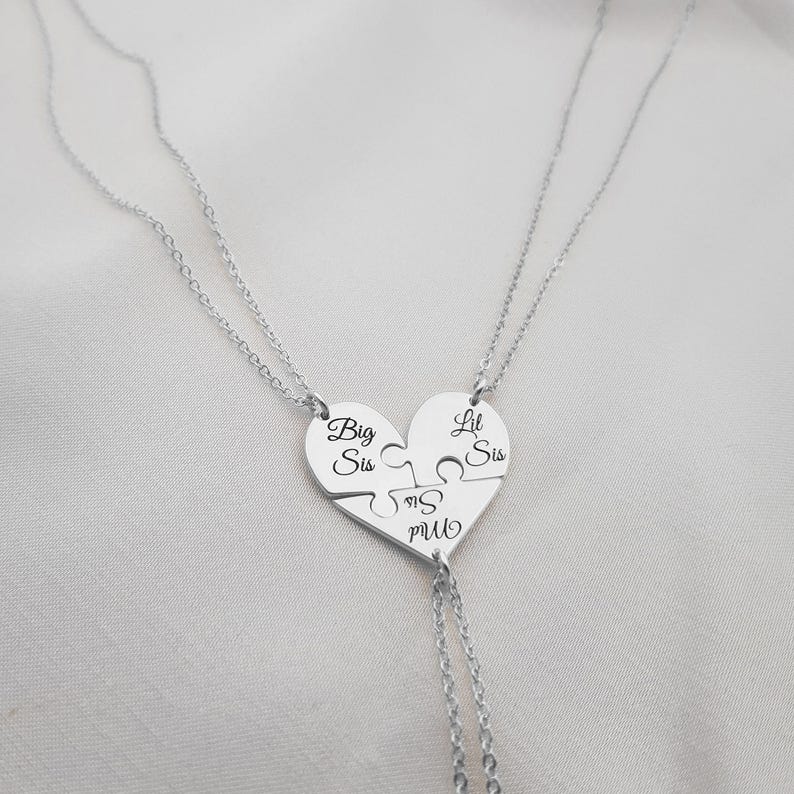 3 Sisters Necklace Set • Sister Necklace for 3 • Three Sisters Gift • 3 Sisters Jewelry • 3 Friend Necklace • Best Friend Necklaces For 3 image 2