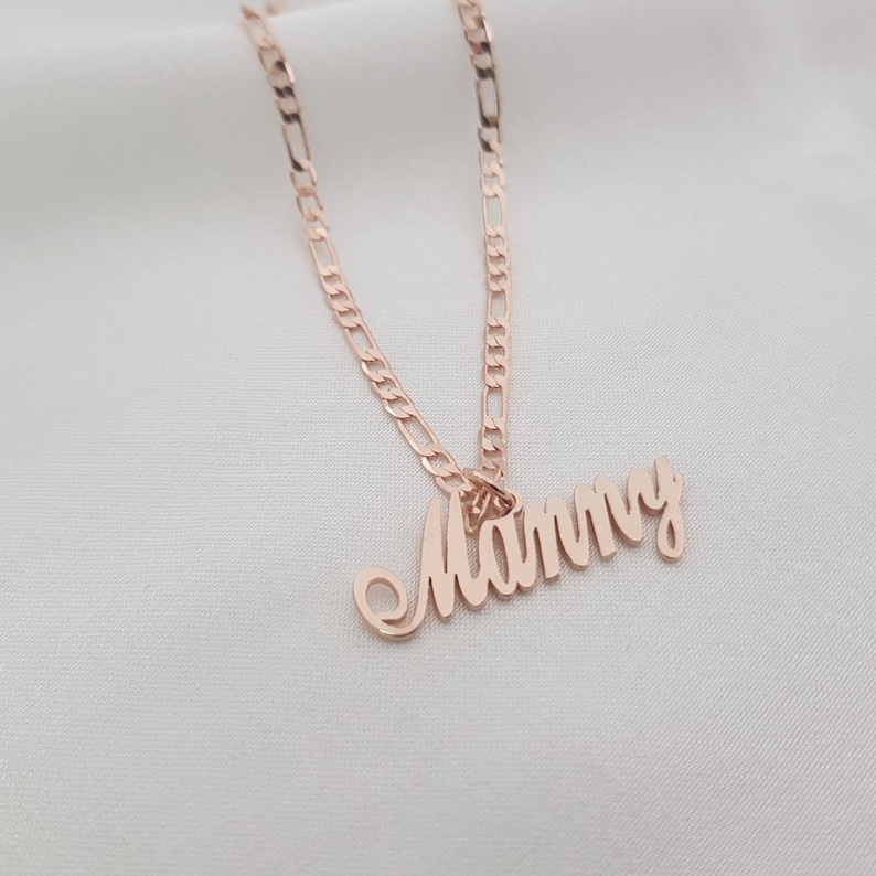 Personalized Figaro Chain Name Necklace \u2022 Customized Name Pendant With Figaro Chain \u2022 Any NameWord Nameplate \u2022 Customized MenWomen Jewelry