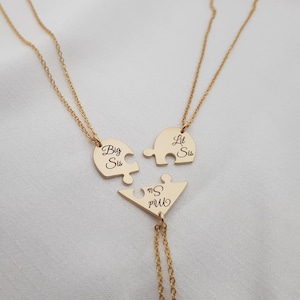 3 Sisters Necklace Set • Sister Necklace for 3 • Three Sisters Gift • 3 Sisters Jewelry • 3 Friend Necklace • Best Friend Necklaces For 3 image 1