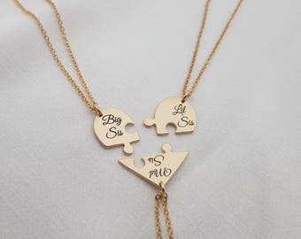 3 Sisters Necklace Set • Sister Necklace for 3 •  Three Sisters Gift • 3 Sisters Jewelry • 3 Friend Necklace • Best Friend Necklaces For 3