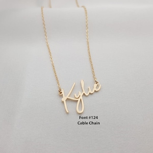 Necklace With Name Gold, Necklace With Name For Women, Name Necklace For Mom, Custom Name Plate, Cursive Name Necklace, Name Jewelry Gift