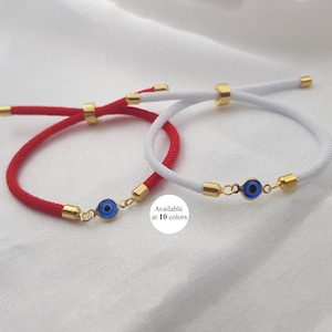 Evil Eye Bracelet • Customized Evil Eye Bracelet • Evil Eye Cord Bracelet • Greek Evil Eye Bracelet • Wish Protection • Gift From Israel